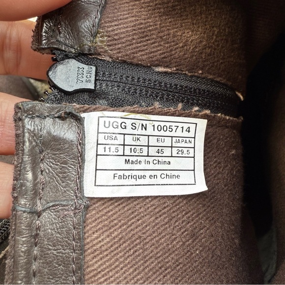 UGG Boots Lancing Dune Brown Leather Cap Toe zippers Ankle 10057614 Mens Sz 11.5 - Picture 7 of 9